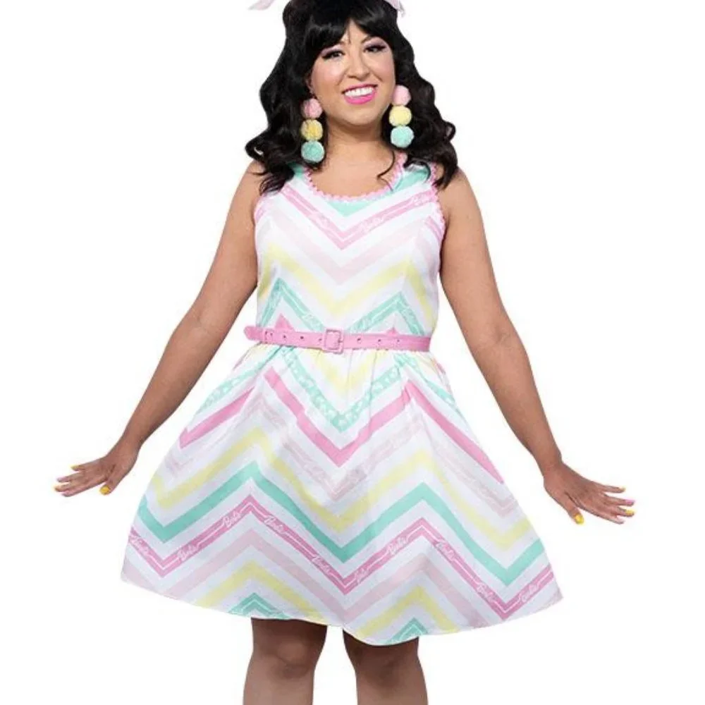 Stitch Shoppe by Loungefly X Barbie™ Chevron "Olivia" Dress - Picture 3 of 10